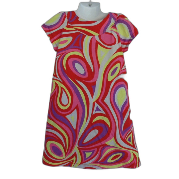 HANNA ANDERSSON Dress, 120/6x-7, Colorful Psychedelic Print, Shift, Short slvs - Picture 6 of 10